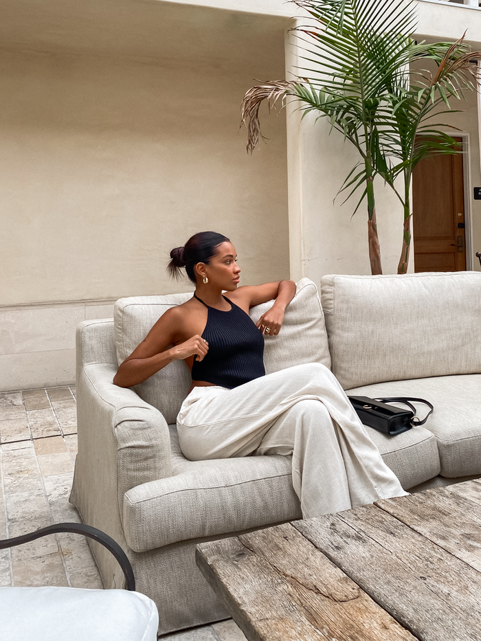 Barbados Linen Pants in Oatmeal - Stitch And Feather