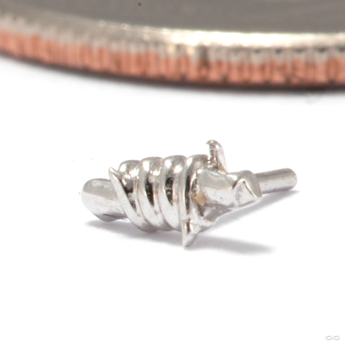 Barbed Wire Press-fit End in 14k White Gold from Tawapa