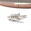 Barbed Wire Press-fit End in 14k White Gold from Tawapa