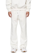 Basic Flared Sweatpant in Ivory with relaxed fit and heavyweight fleece knit.