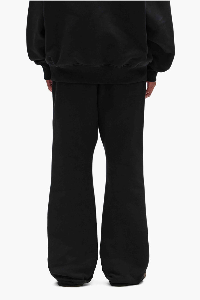 Basic Flared Sweatpant in purple, relaxed fit, 100% cotton, heavyweight fleece knit.