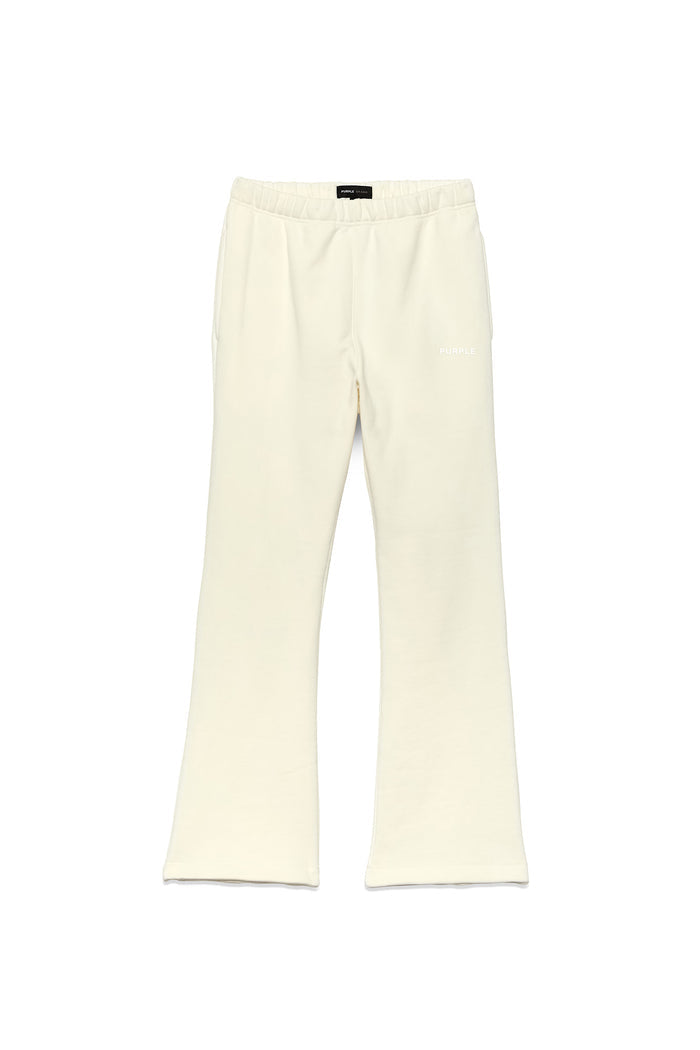 Basic Flared Sweatpant in ivory, relaxed fit, heavyweight fleece knit, sizes XXS-XXL.
