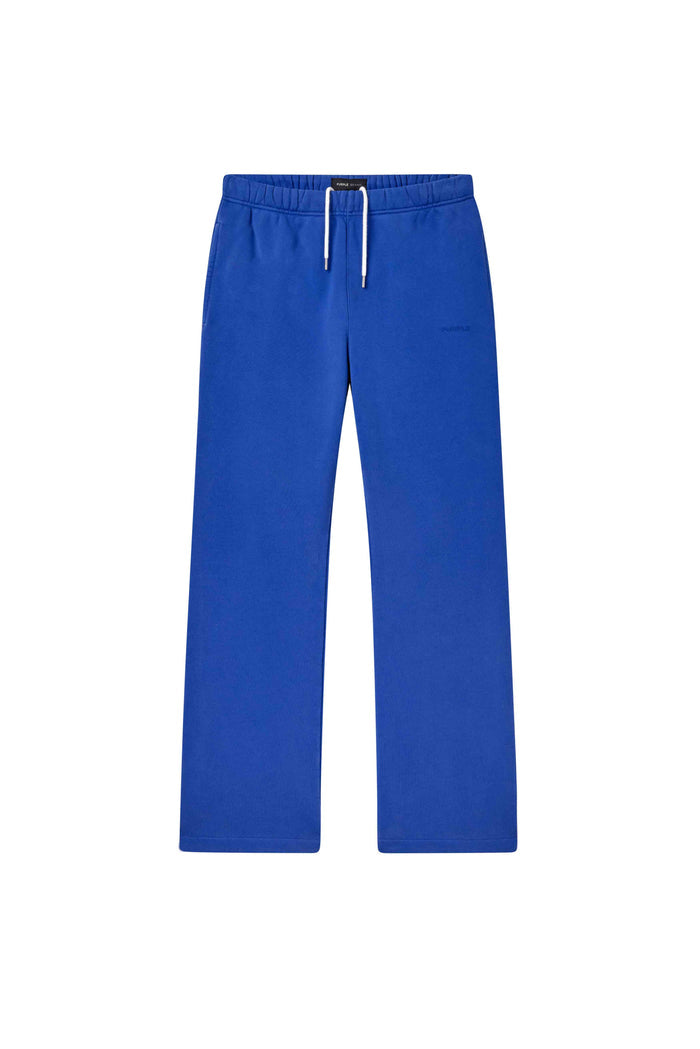 Basic Flared Sweatpant in Purple, relaxed fit, 100% cotton, 12 3/4" front rise, heavyweight fleece.
