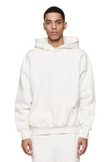 Basic Hoodie oversized fit sweatshirt with dropped shoulder in ivory color