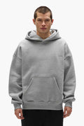 Purple Basic Hoodie with oversized fit and dropped shoulder, made from 100% cotton.