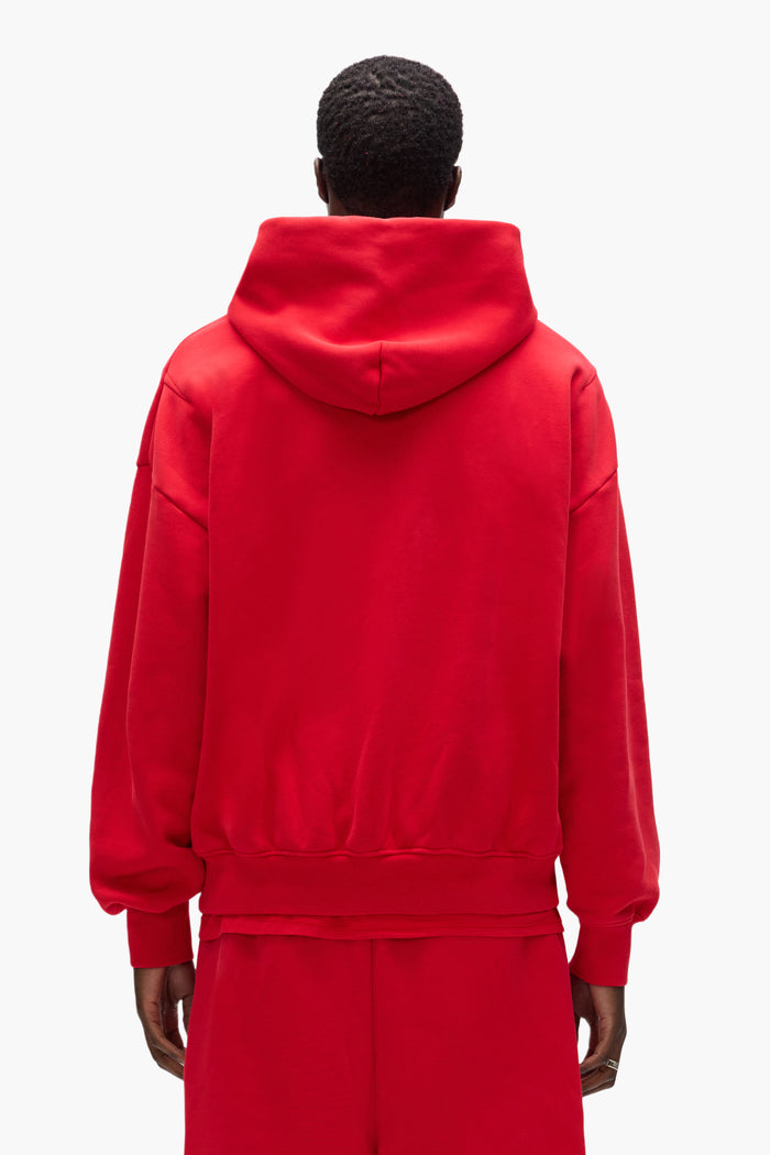 Basic Hoodie Red, oversized fit sweatshirt, 100% cotton, heavyweight fleece knit.