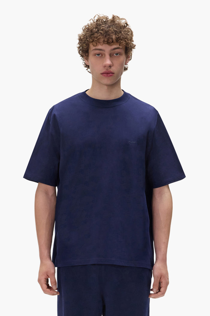 Basic Oversized Tee in navy with heavyweight jersey and oversized fit.