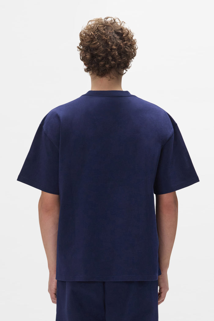 Basic Oversized Tee in navy color with an oversized fit and 100% cotton fabric.