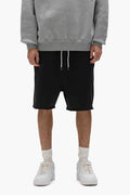 Purple Basic Sweatshort with relaxed fit and raw hem, made of 100% cotton.