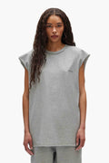 Purple Basic Tank Top in relaxed fit with inside out seams and textured jersey knit.