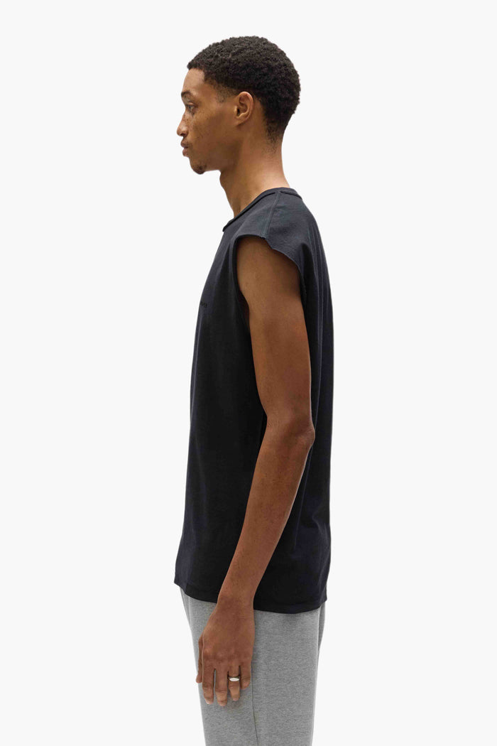Basic Tank Top in Purple, 100% Cotton, relaxed fit with textured jersey knit, XXS-XXL available.