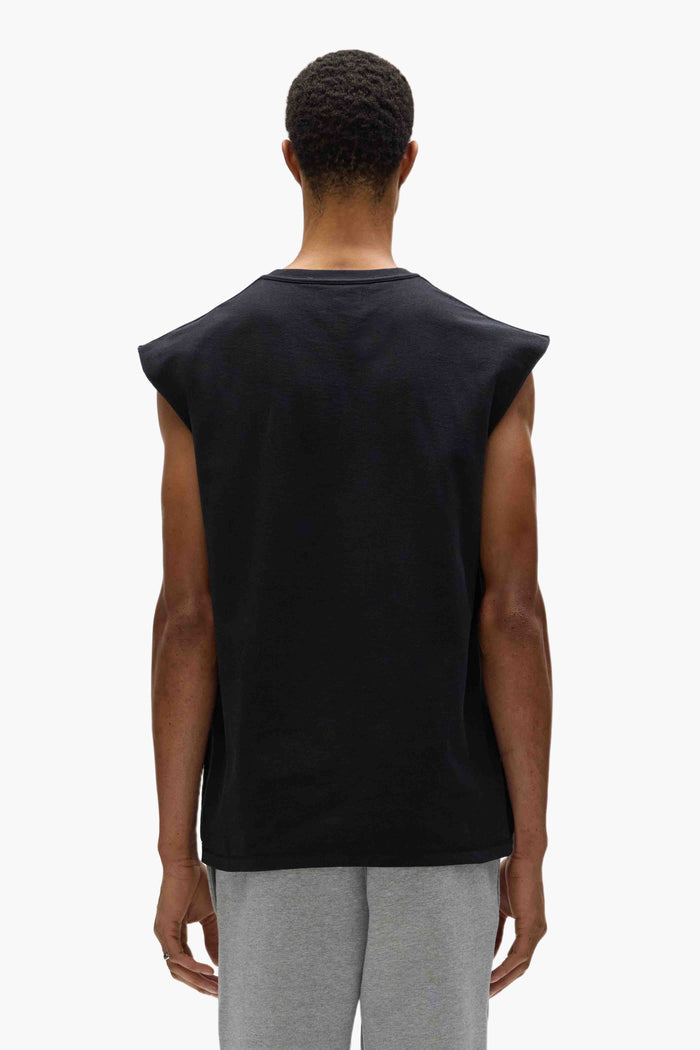 Basic Tank Top in purple, relaxed fit, 100% cotton, with textured jersey knit.