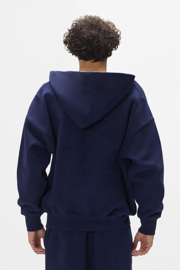 Basic Zip-Up Hoodie, Oversized Fit, Purple, 100% Cotton, Heavyweight Fleece Knit