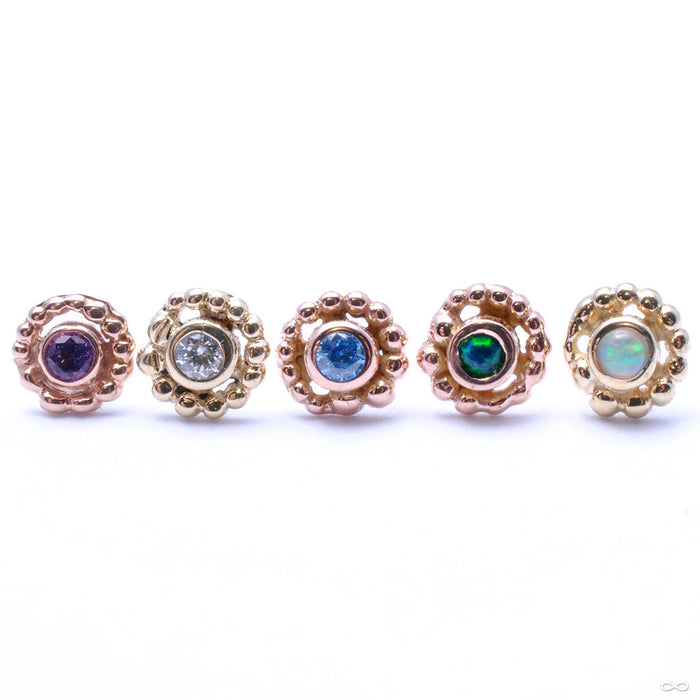 Bead Swirl Press-fit End in Gold from BVLA in Assorted Stones