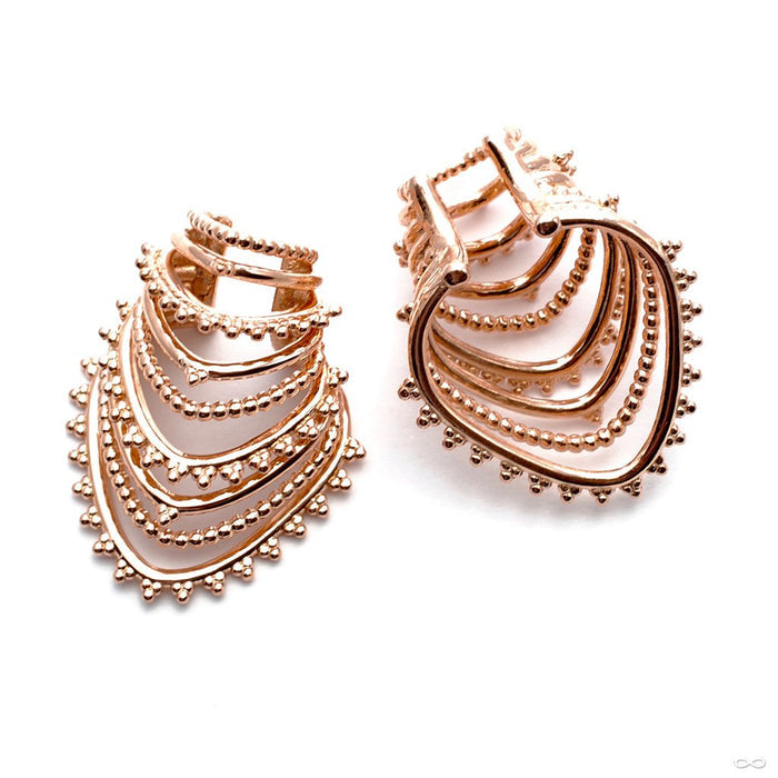 Beaded Afghan Cuff from Tawapa in Rose-gold-plated Brass