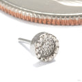Beaded Hammered Disk Press-fit End in 14k White Gold 3mm from Seasons Handmade