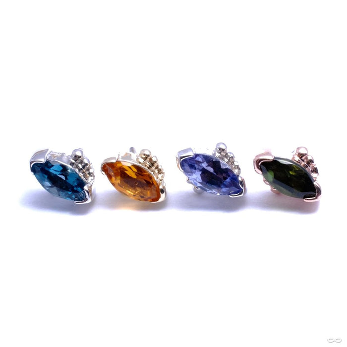 Beaded Marquise Press-fit End in Gold from BVLA with Assorted Stones