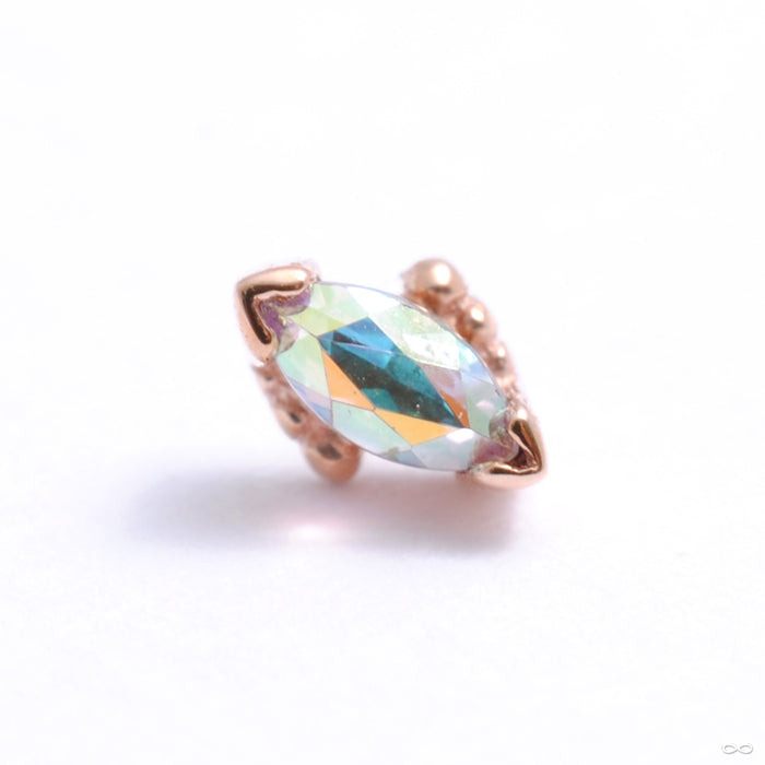 Beaded Marquise Press-fit End in Gold from BVLA with mercury mist topaz