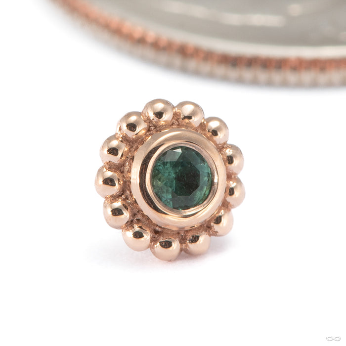 Beaded Raine Press-fit End in 14k Rose Gold with Seafoam Tourmaline from BVLA