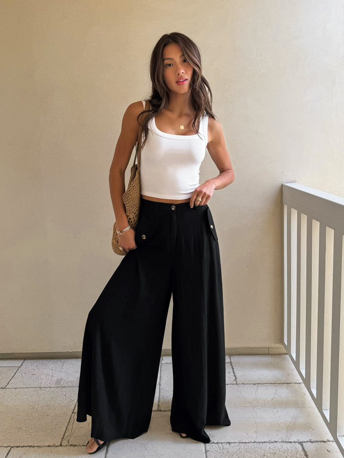 Before You Linen Pants in Black - Stitch And Feather