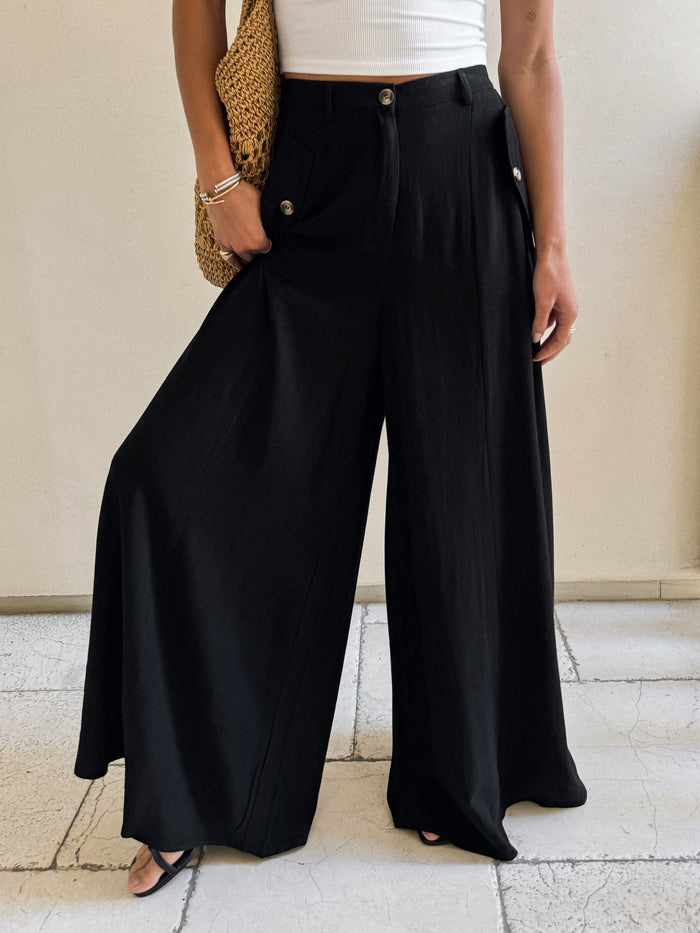 Before You Linen Pants in Black - Stitch And Feather