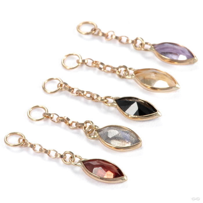 Belleza Charm in Gold from Hialeah with various stones