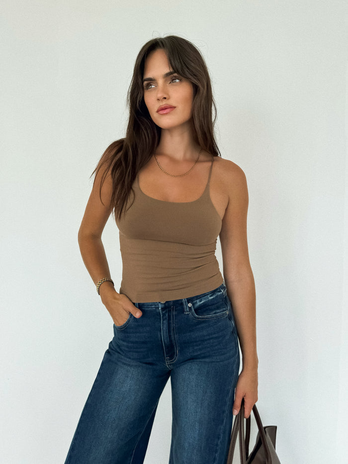 Better Than This Tank in Mocha - Stitch And Feather