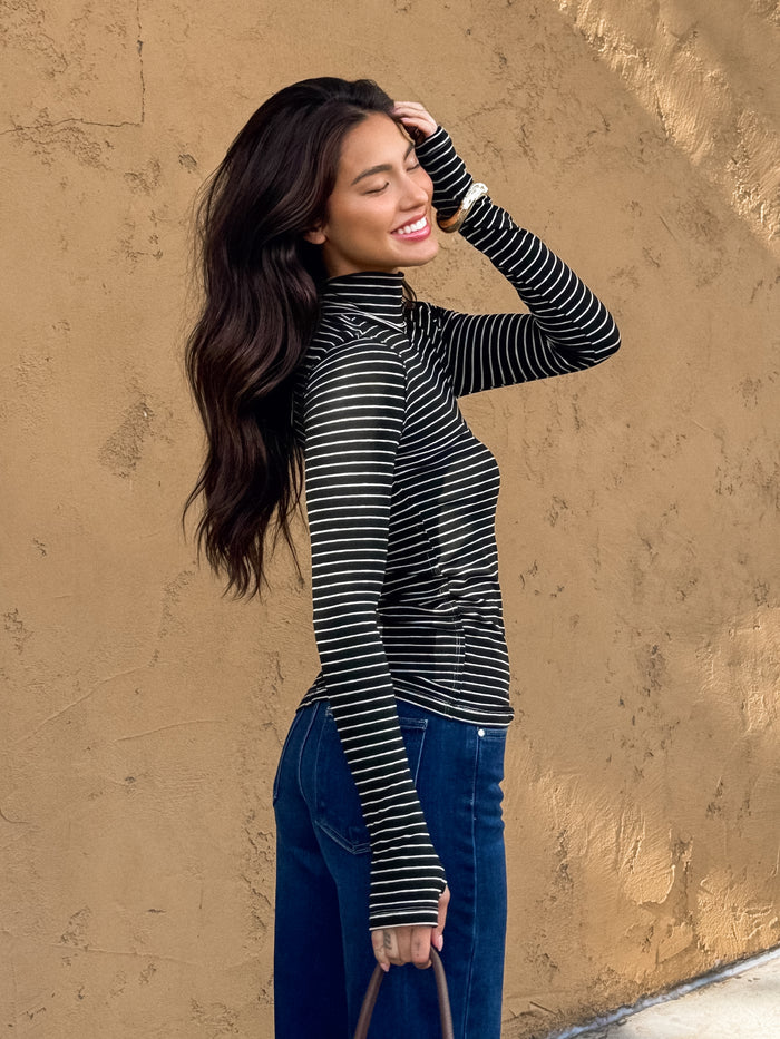 Between the Lines Stripe Turtle Neck - Final Sale - Stitch And Feather