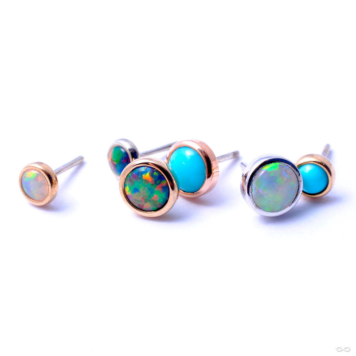 Bezel-set Cabochon Press-fit End in Gold from BVLA in assorted materials