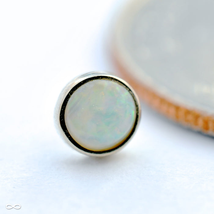 14k White Gold / White Opal / 3mm