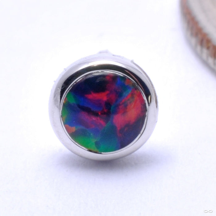 14k White Gold / Black Opal / 3mm