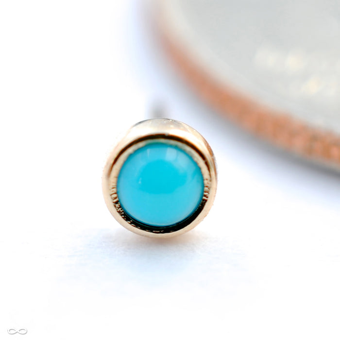 14k Yellow Gold / Turquoise / 3mm