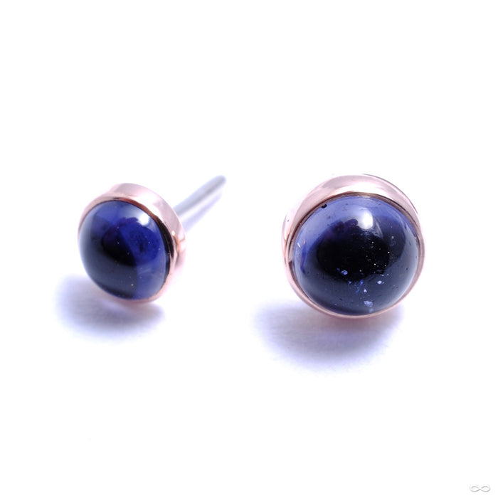 Bezel-set Cabochon Press-fit End in Gold from BVLA with iolite