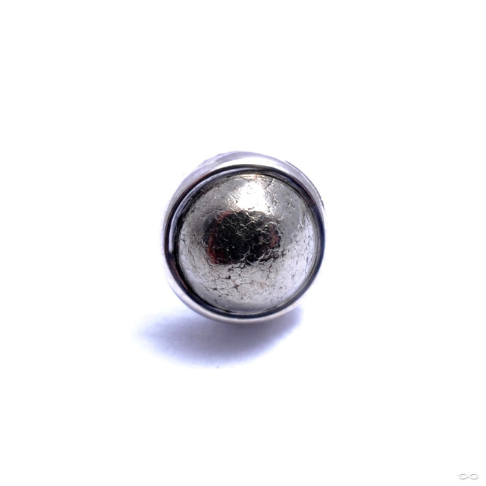 Bezel-set Cabochon Press-fit End in Gold from BVLA with pyrite