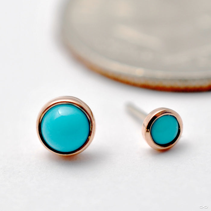 14k Rose Gold / Turquoise / 3mm