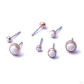 Bezel-set Cabochon Press-fit End in Gold from LeRoi in Ivory