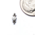 Bezel-set Captive Gem Bead with Double Tri Bead Clusters from LeRoi with clear CZ