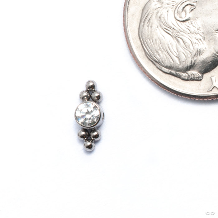 Bezel-set Captive Gem Bead with Double Tri Bead Clusters from LeRoi with clear CZ