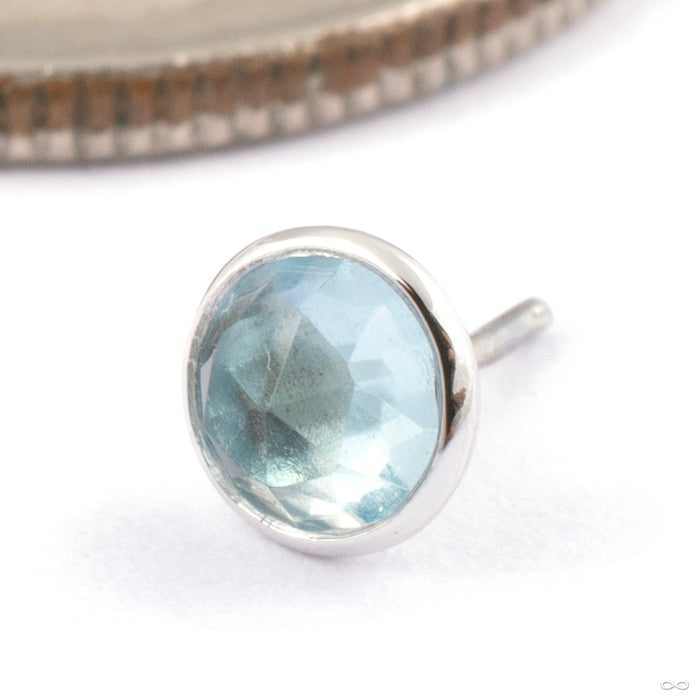 14k White Gold / Swiss Blue Topaz / 3mm