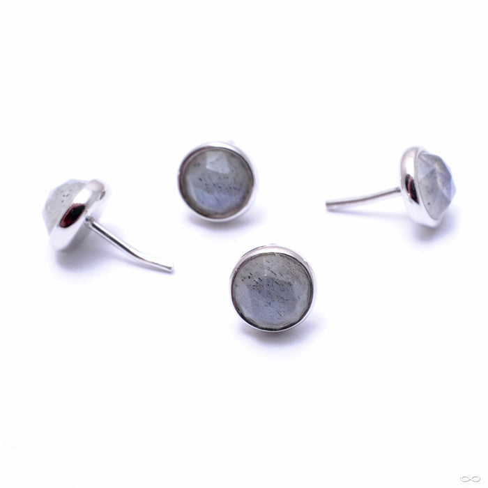 Bezel-set Rose-cut Cabochon Press-fit End in Gold from BVLA with labradorite