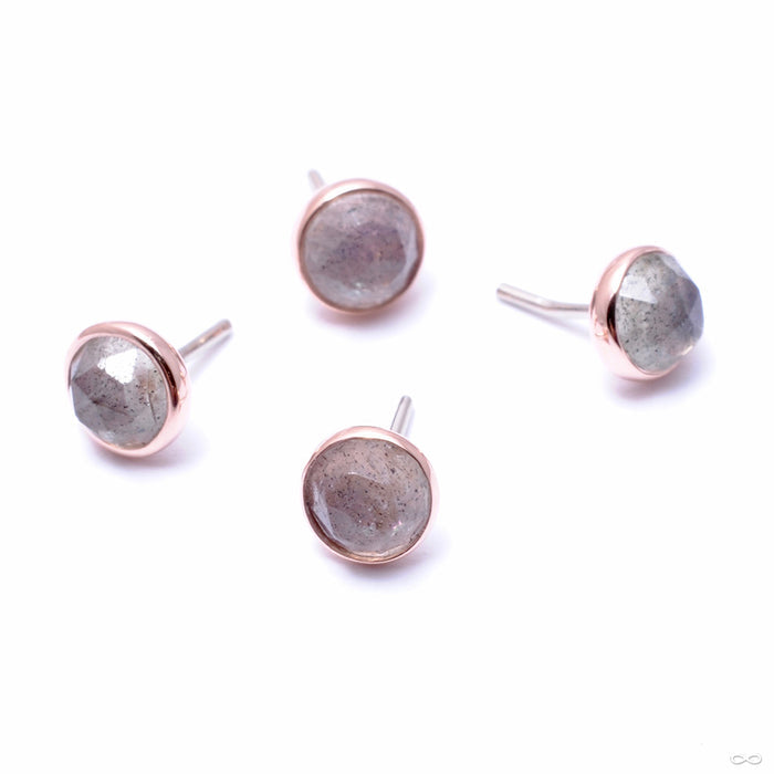 Bezel-set Rose-cut Cabochon Press-fit End in Gold from BVLA with labradorite