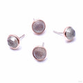 Bezel-set Rose-cut Cabochon Press-fit End in Gold from BVLA with labradorite
