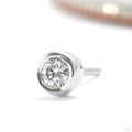 Bezel Solitaire Press-fit End in Gold from Modern Mood with diamond in white gold