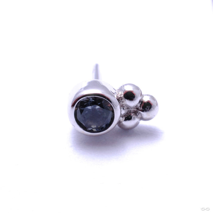Bezel with 3 Beads Press-fit End in Gold from BVLA with Gray Sapphire