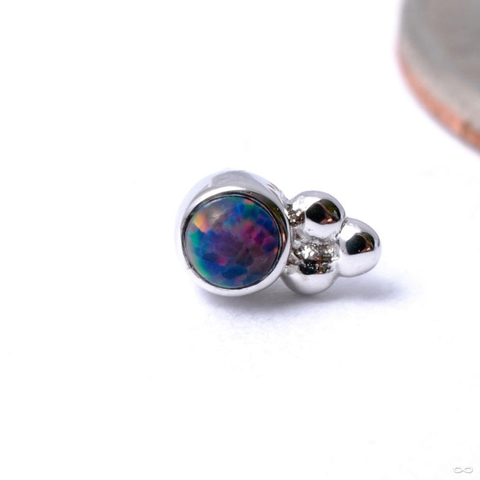 Bezel with 3 Beads Press-fit End in Gold from BVLA with Black Opal