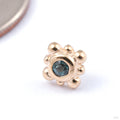 Bezel With 8 Beads Press-fit End in Gold from BVLA with tanzanite