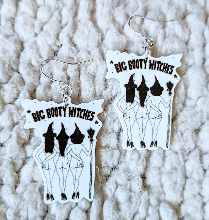 Big Booty Witches Resin Flatback Dangle Earrings