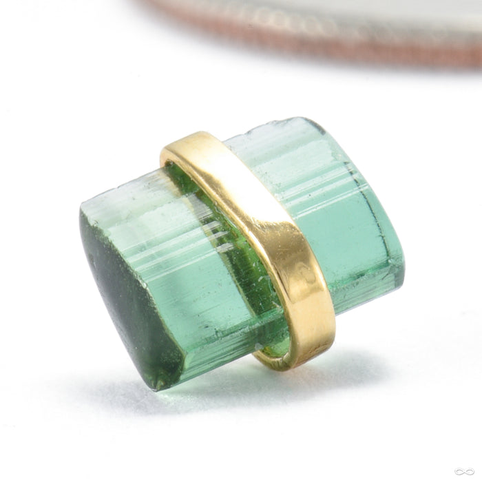 Big Bound By Love Press-fit End in Gold from Quetzalli with green tourmaline