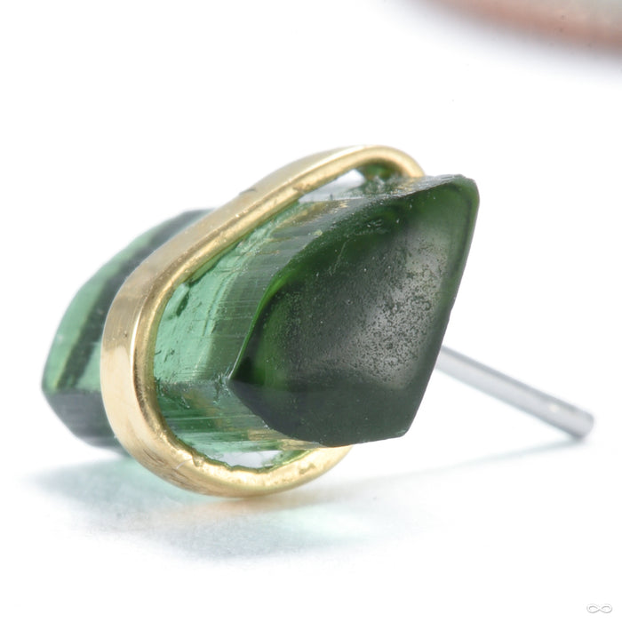 Big Bound By Love Press-fit End in Gold from Quetzalli with green tourmaline