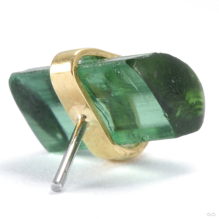Big Bound By Love Press-fit End in Gold from Quetzalli with green tourmaline back view